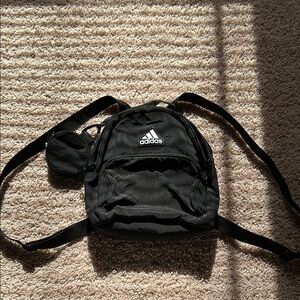 Adidas Black Backpack Durable Fabric Classic Design